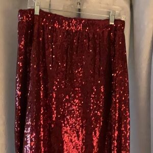 Liz Claiborne Red Sequin A-Line Skirt